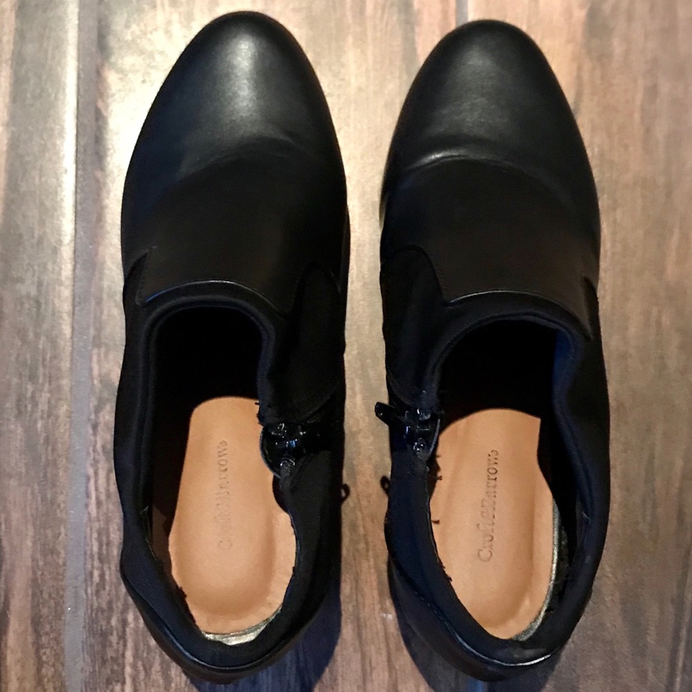 Real Black Leather Ankle Heeled Boots Size 6 - Picture 2 of 6